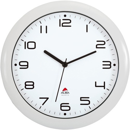 Clock, Wall, Plastic, 11.8"Diax2.2"D, White