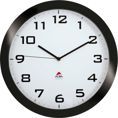 Clock, Wall, Plastic, 15"x5.17", Black