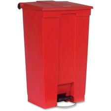 Step-On Wastebasket, 23Gal, 19-3/4"x16-1/8"x32-1/2", Red