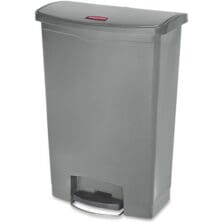 Wastebasket, Slim Jim, Step On, 24Gal, 13.9"x22.4"x32.5", GY