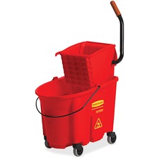 Wavebrake Mop Bucket/Wringer System, 35Qrt, Red