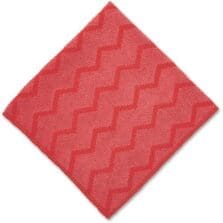Cleaning Cloths, Zig Zag, Microfiber, 16"x16", 12/CT, Red