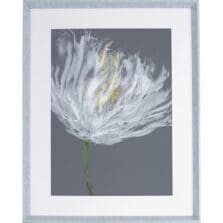 Art, White Flower I, 27-1/2"Wx2"Lx35-1/2"H, Gray/White