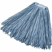 Wet Mop, 4-ply Blend, 1" Headband, Large, 24oz, 12/CT, Blue