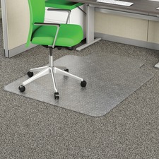 Chairmat, Low Pile, Studded, Lip 10"x19", 36"Wx48"L, Clear
