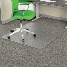 Chairmat, w/No Lip, Commercial Pile, 46"Wx60"Lx1/10"H, Clear