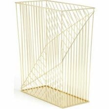 Trash Can, Bent Wire, 12-1/5"Wx14-1/5"Lx6-1/10"H, Gold