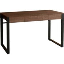 Desk, Center Drawer, Steel Legs, 47"x23-1/2"x30", Walnut