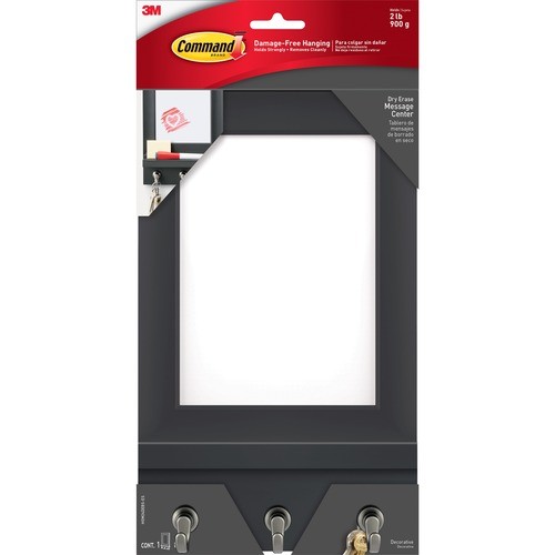 Message Center, Dry-erase, 8 Strips, Holds 2 lb, 7"Wx11-1/2"H, BK
