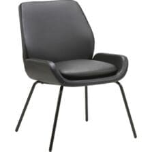 Guest Chair, U-shaped Seat, Leather, 22"x20-3/4"x31-1/2", BK