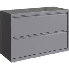 Lateral File, 2-Drawer, 42"x18-5/8"x28", Silver