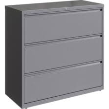 Lateral File, 3-Drawer, 42"x18-5/8"x40-1/4", Silver