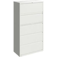 Lateral File, 5-Drawer, 36"x18-5/8"x67-5/8", White