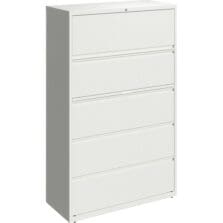 Lateral File, 5-Drawer, 42"x18-5/8"x67-5/8", White