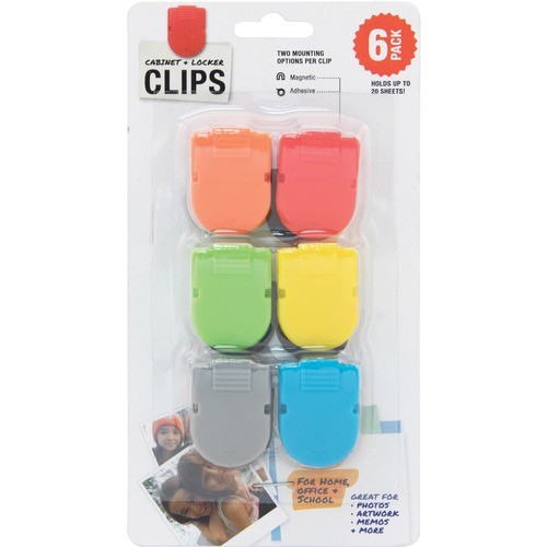 Clip, Magnetic, 1/2"Wx1"Lx1-2/5"H, 6/PK, Assorted