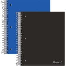Notebook, 5-Sub, 200-Sht, 8-1/2"Wx10-1/2"Lx3/5"H, 2/PK, AST