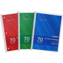 Notebook, College-Rule, 8"Wx10-1/2"Lx1/4"H, 3/PK, White