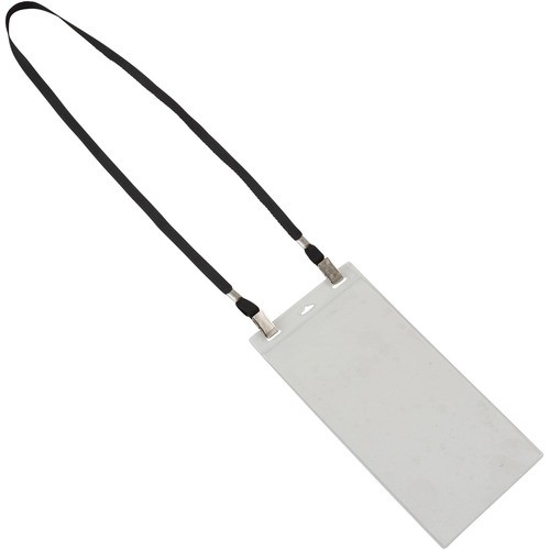 Badge Holder, 3-Slot, 4"Wx8"Lx3/50"H, 5/PK, Clear/Black