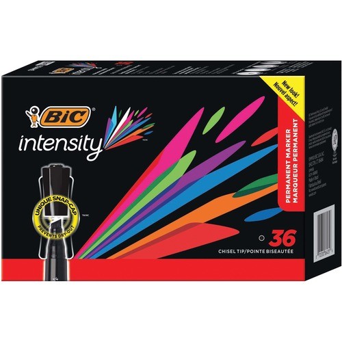 Permanent Markers, Snap Cap, XL Chisel Tip, 36/BX, BK