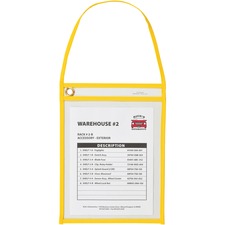 Shop Ticket Holder, w/Strap, 9"Wx12"H, 15/BX, Yellow/Clear
