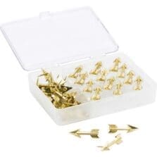Pushpins, Arrow, 3/8" Shank, 36/PK, Gold