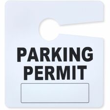 Parking Permit, Reusable, 2-4/5"Wx3"H, 50/PK, White