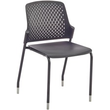 Stack Chair, No Arms, 4-Leg, 19-3/4"x20-1/8"x32-1/4", 4/CT, Black