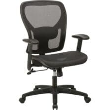 Mid-back Chair, Mesh Back, 27-3/4"x27"x38-2/3*-42-7/8", BK
