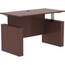 Sit-Stand Desk Shell, Essentials, 60"x29"x29-49", Mahogany