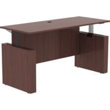Sit-Stand Desk Shell, Essentials, 72"x29"x29-49", Mahogany