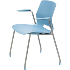 Chair, 4-leg, w/ Arms, Poly Shell, 25"x20-1/2"x31-7/10" Sky BE