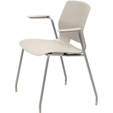 Chair, 4-leg, w/ Arms, Poly Shell, 25"x20-1/2"x31-7/10", Moonbeam