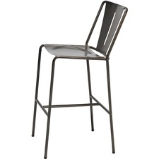 Barstool, Indoor, 18"Wx23"Lx42"H, Steel Gray