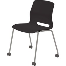 Chair, Armless, 4-leg, Casters, 22"x19-7/10"x31-7/10", BK