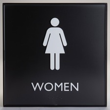 Sign, Architectural, Women, 8"Wx3/5"Lx8"H, Black