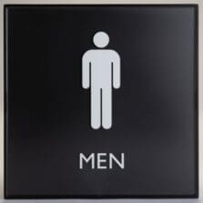 Sign, Architectural, Men, 8"Wx3/5"Lx8"H, Black