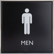 Sign, Architectural, Men, 8"Wx3/5"Lx8"H, Black