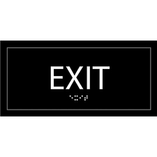 Sign, Architectural, Exit, 4"Wx3/5"Lx8"H, Black
