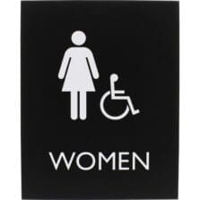 Sign, Women, Accessible, 6-4/5"Wx4/5"Lx8-1/2"H, Black