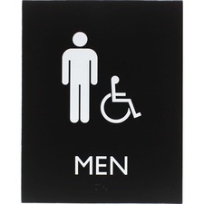 Sign, Men, Accessible, 6-4/5"Wx4/5"Lx8-1/2"H, Black