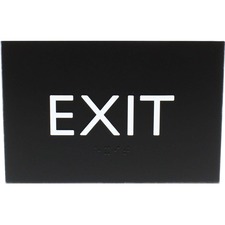 Sign, Exit, 6-4/5"Wx1/2"Lx4-1/2"H, Black