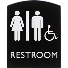 Sign, Unisex, Accessible, 6-4/5"Wx4/5"Lx8-1/2"H, Black