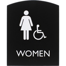 Sign, Women, Accessible, 6-4/5"Wx4/5"Lx8-1/2"H, Black