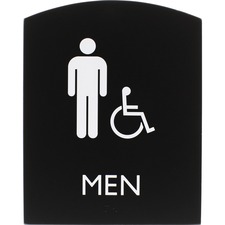 Sign, Men, Accessible, 6-4/5"Wx4/5"Lx8-1/2"H, Black