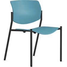 Stack Chair, Armless, 22"x25"x33", BE Plastic/BK Frame