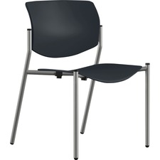 Stack Chair, Armless, 22"x25"x33", BK Plastic/SR Frame