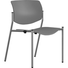 Stack Chair, Armless, 22"x25"x33", GY Plastic/SR Frame