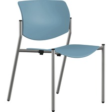 Stack Chair, Armless, 22"x25"x33", BE Plastic/SR Frame