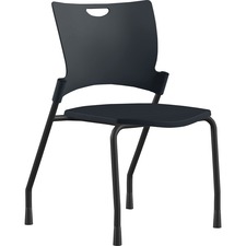 Stack Chair, Armless, 21"x26"x33", BK Plastic/BK Frame