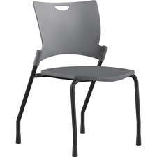Stack Chair, Armless, 21"x26"x33", GY Plastic/BK Frame